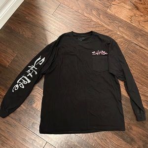 Size large Unisex salt life, black long sleeve shirt w/pocket. Great condition